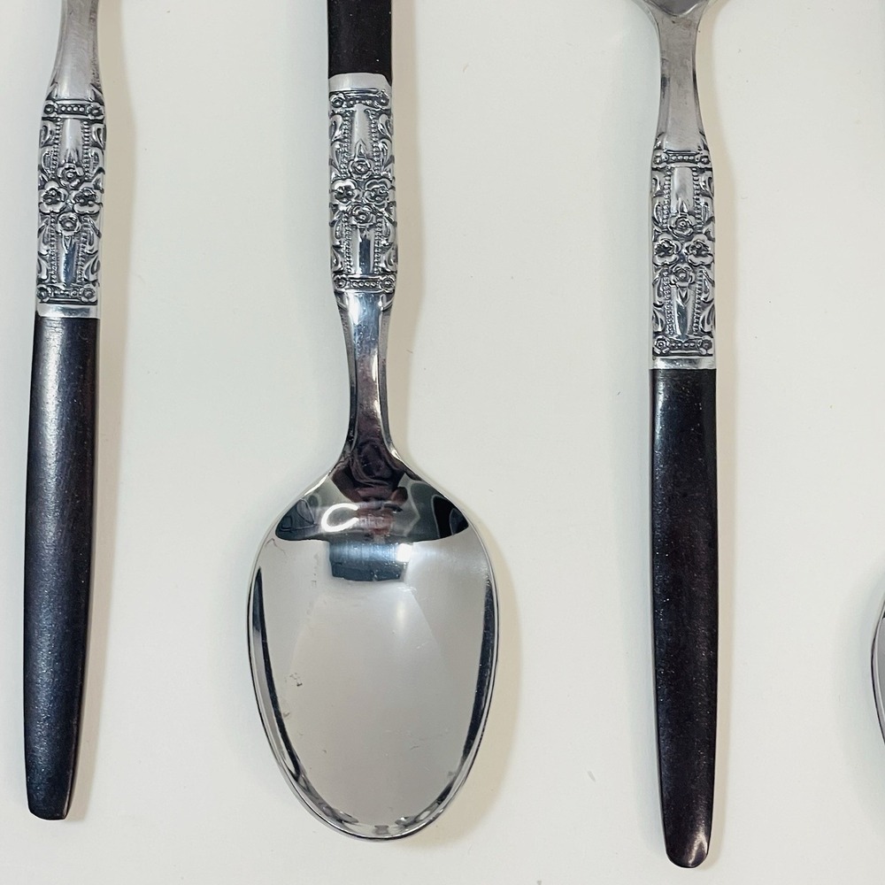 Oneida Northland NAPA VALLEY Stainless Teaspoons Brown Handle Set Lot of 6 - Picture 2 of 5